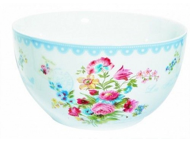 Салатник R2S Цветы 15 см голубой