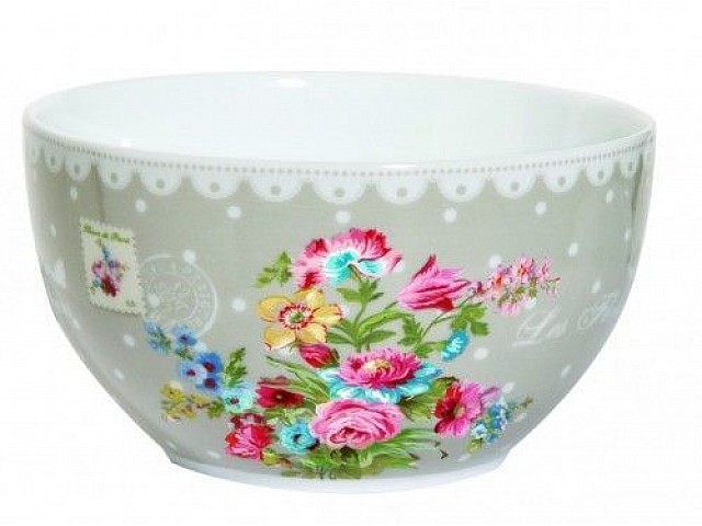 Салатник R2S Цветы 12 см серый