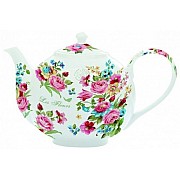 Чайник заварочный R2S Цветы 1л белый