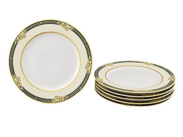 Набор тарелок мелких Leander Сабина 0711 Фрукты на зеленой ленте 25 см 6 шт