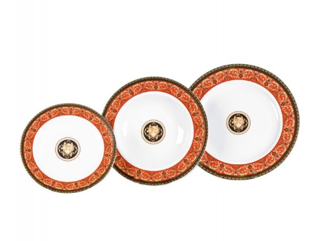 Набор тарелок Leander Сабина Версаче красная линия на 6 персон 18 шт