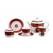 Сервиз чайный Leander Сабина Версаче красная линия на 12 персон 27 предметов