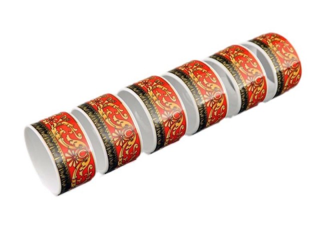 Набор колец для салфеток Leander Сабина Версаче красная линия 6 шт