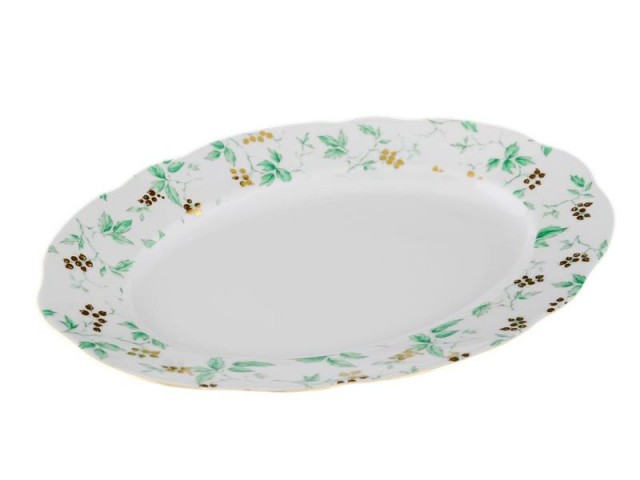 Блюдо овальное Leander Мэри-Энн Зеленые цветы 36см