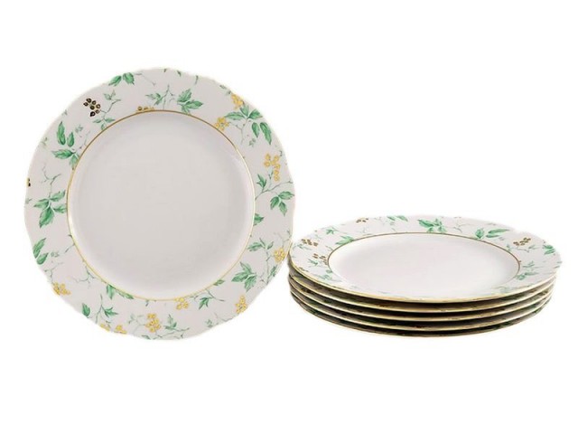 Набор тарелок мелких Leander Мэри-Энн Зеленые цветы 25 см 6 шт