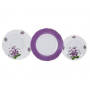 Набор тарелок Leander Мэри-Энн 2391 Лиловые цветы на 6 персон 18 шт