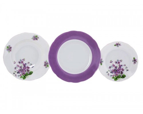 Набор тарелок мелких Leander Мэри-Энн 2391 Лиловые цветы 25 см 6 шт