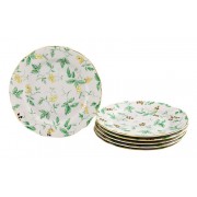 Набор тарелок мелких Leander Мэри-Энн Зеленые цветы 19 см 6 шт