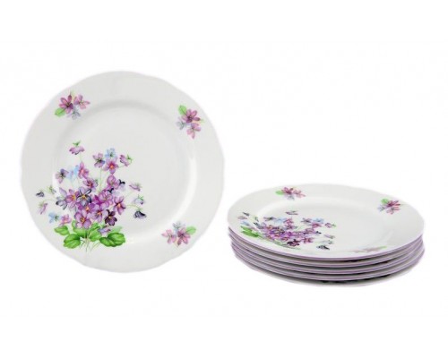 Набор тарелок мелких Leander Мэри-Энн 2391 Лиловые цветы 19 см 6 шт