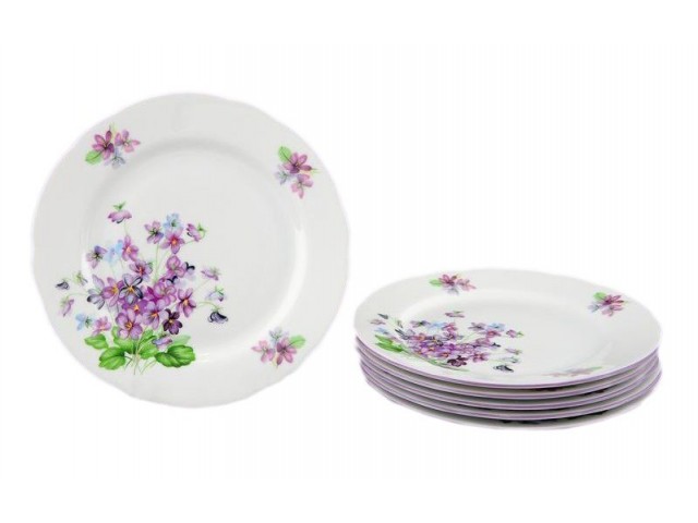 Набор тарелок мелких Leander Мэри-Энн 2391 Лиловые цветы 19 см 6 шт