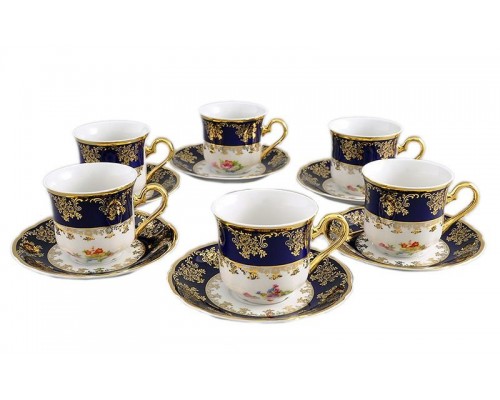 Набор чашек высоких с блюдцем Leander Мэри-Энн Кобальт 0086 0,2 л Набор чашек высоких с блюдцем Leander Мэри-Энн Кобальт 0086 0,2 л