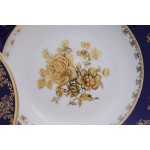 Набор тарелок глубоких Leander Мэри-Энн 0431 Золотая роза кобальтовый борт 23 см 6 шт