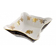 Салатник квадратный 14 см Leander Мэри-Энн 0431 Золотая роза кобальтовый борт