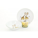 Детский набор посуды Leander Жирафы 3 предмета с кружкой 0,2 л фарфор
