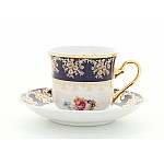 Набор чашек высоких с блюдцем Leander Мэри-Энн Кобальт 0086 0,2 л