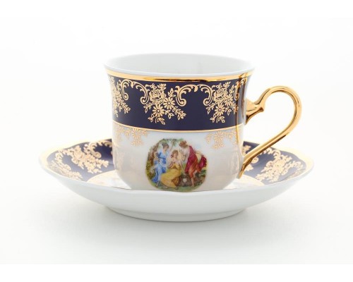 Набор чашек высоких с блюдцем Leander Мэри-Энн Мадонна кобальт 0179 0,2 л Набор чашек высоких с блюдцем Leander Мэри-Энн Мадонна кобальт 0179 0,2 л