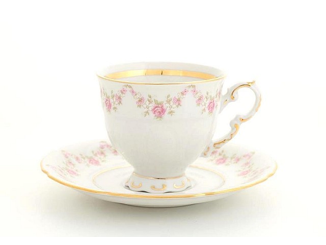 Чашка высокая с блюдцем Leander Соната 0158k с блюдцем 0,15 л