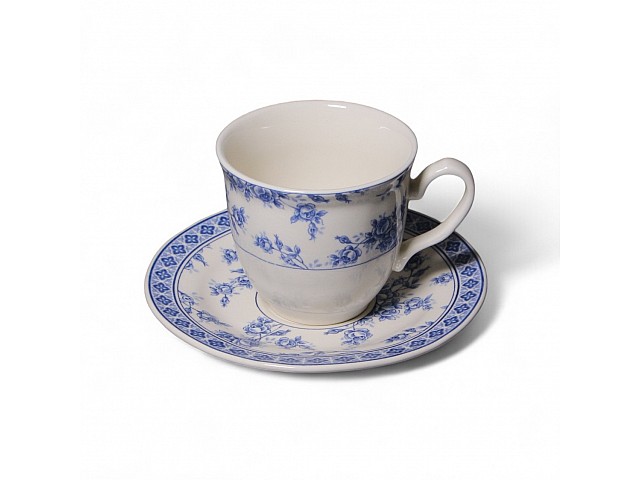 Чашка 240 мл с блюдцем 15,8 см Rose Cluster Blue Claytan