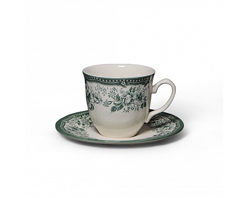 Чашка 240 мл с блюдцем 15,8 см DIANA Rose Jade Green Claytan