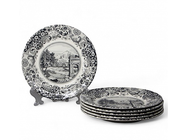 Набор десертных тарелок 19 см на 6 персон Rome Grey Claytan