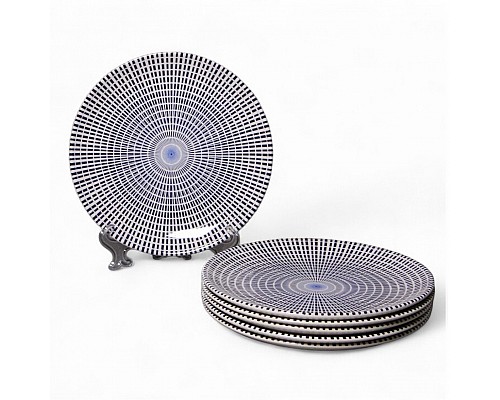 Набор десертных тарелок 21 см на 6 персон Singapore Blue Claytan