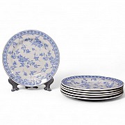 Набор десертных тарелок 19 см на 6 персон Rose Cluster Blue Claytan