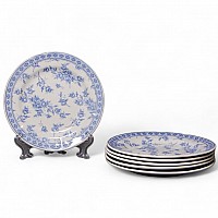 Набор десертных тарелок 19 см на 6 персон Rose Cluster Blue Claytan