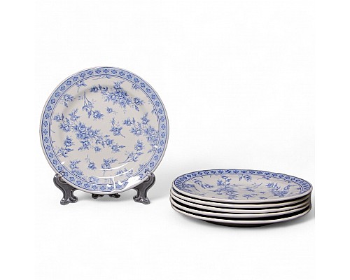 Набор десертных тарелок 19 см на 6 персон Rose Cluster Blue Claytan