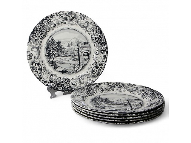 Набор обеденных тарелок 27 см на 6 персон Rome Grey Claytan