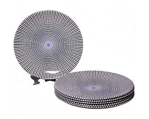 Набор обеденных тарелок 27 см на 6 персон Singapore Blue Claytan Claytan