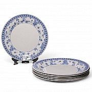 Набор обеденных тарелок 26 см на 6 персон Rose Cluster Blue Claytan