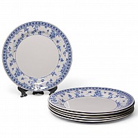 Набор обеденных тарелок 26 см на 6 персон Rose Cluster Blue Claytan