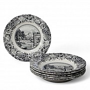 Набор глубоких тарелок 23 см на 6 персон Rome Grey Claytan