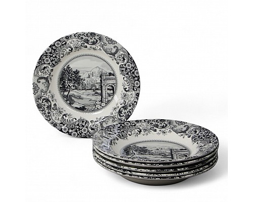 Набор глубоких тарелок 23 см на 6 персон Rome Grey Claytan