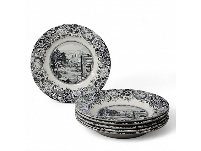 Набор глубоких тарелок 23 см на 6 персон Rome Grey Claytan