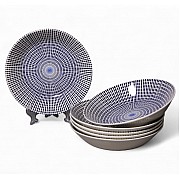 Набор глубоких тарелок 20 см на 6 персон Singapore Blue Claytan