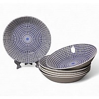 Набор глубоких тарелок 20 см на 6 персон Singapore Blue Claytan