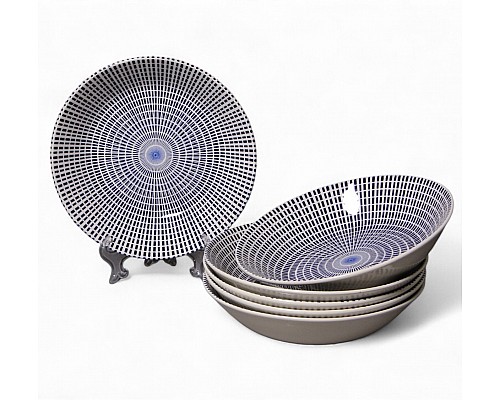 Набор глубоких тарелок 20 см на 6 персон Singapore Blue Claytan Набор глубоких тарелок 20 см на 6 персон Singapore Blue Claytan