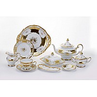 Сервиз чайный Кленовый лист белый Weimar Porzellan на 12 персон 54 предмета