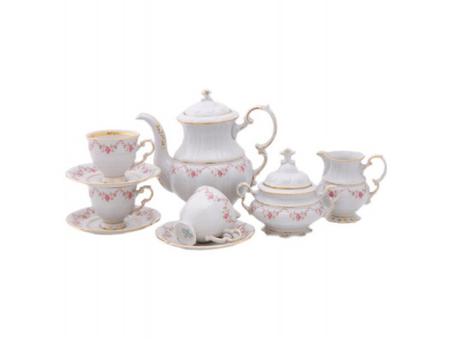 Сервиз кофейный Leander Соната Мелкие цветы на 6 персон 15 предметов