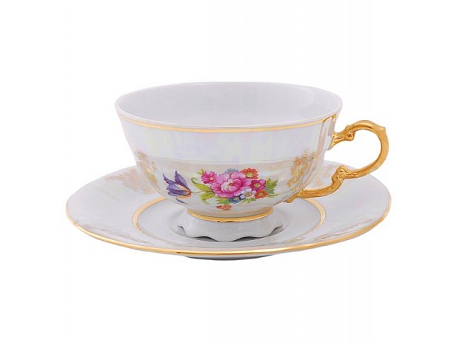 Набор чашек низких с блюдцем Leander Соната Перламутр 6 персон 0,2 л