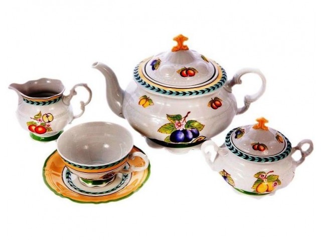 Сервиз чайный Leander Соната 2703 Фрукты на 6 персон 15 предметов