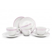 Набор чайных пар Розовый рисунок HyggeLine Leander 0,2 л 4 штуки