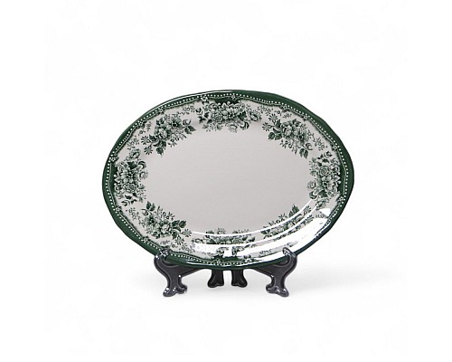 Блюдо овальное 25,5 см DIANA Rose Jade Green Claytan