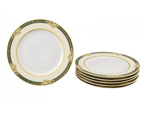 Набор тарелок десертных Leander Сабина 0711 Фрукты на зеленой ленте 17 см 6 шт