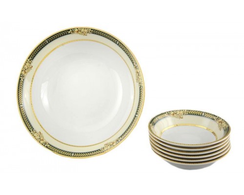 Набор салатников Leander Сабина 0711 Фрукты на зеленой ленте 7 предметов