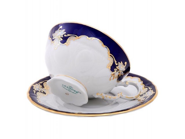 Набор чашек низких с блюдцем Leander Соната Кобальт 6 персон 0,2 л