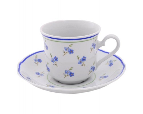 Набор чашек высоких с блюдцами Leander Мэри-Энн Синие цветы 0,2 л Набор чашек высоких с блюдцами Leander Мэри-Энн Синие цветы 0,2 л