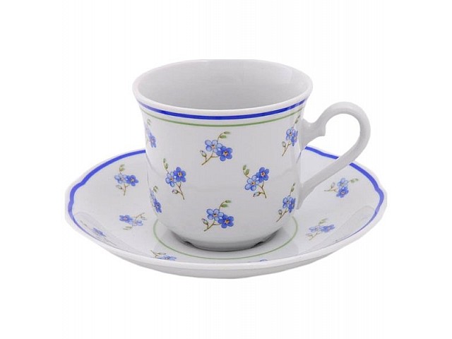 Набор чашек высоких с блюдцами Leander Мэри-Энн Синие цветы 0,2 л