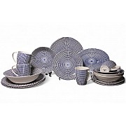 Сервиз столовый на 4 персоны 19 предметов Singapore Blue Claytan